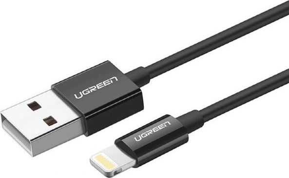 Ugreen US155 USB-A apa 2.0 - Lightning apa iPhone töltőkábel - Fekete (1m)