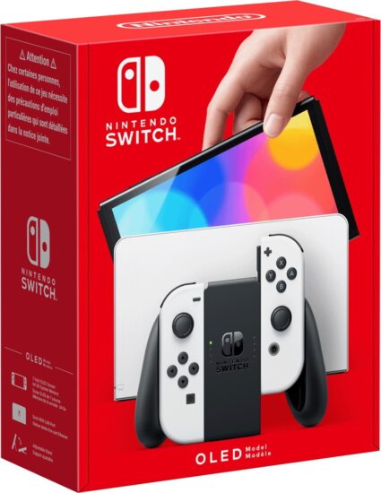 Nintendo NSH008 Switch OLED modell játék konzol - fehér-fekete