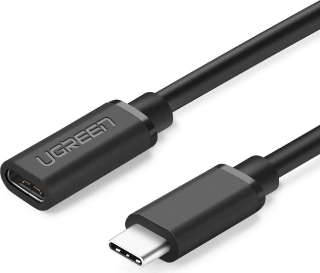 Ugreen 10387 USB-C apa - USB-C anya 3.1 Hosszabbító kábel - Fekete (1m)