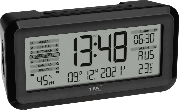 TFA 60.2562.01 Ébresztőóra - Fekete TFA 60.2562.01 Ébresztőóra - Fekete