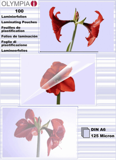 Olympia 125 micron A6 lamináló fólia (100 db / csomag)