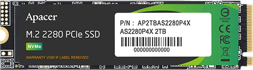 Apacer 512GB AS2280P4X M.2 PCIe SSD Apacer 512GB AS2280P4X M.2 PCIe SSD