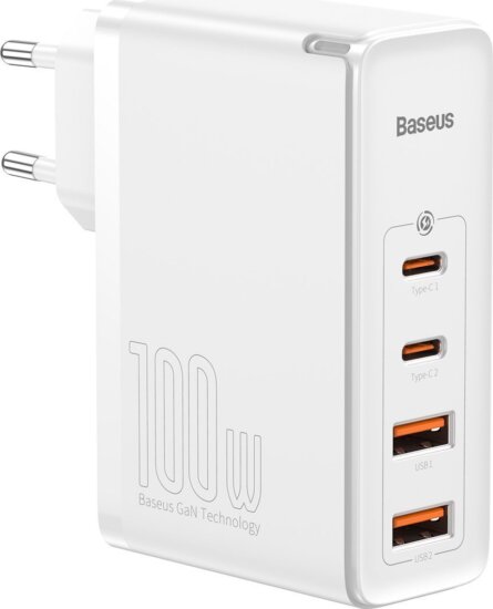 Baseus GaN2 Pro Hálózati USB-C / USB-A töltő - Fehér (100W)