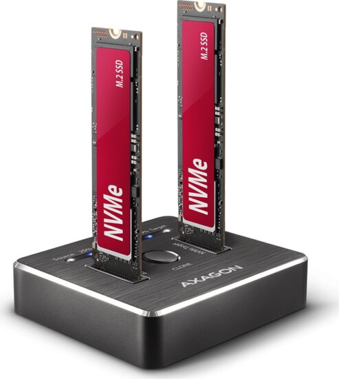 Axagon ADSA-M2C M.2 SSD Dokkoló és klónozó állomás (USB 3.2 Gen 2 - M.2 NVMe, UASP )