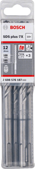 Bosch Expert SDS PLUS-7X Fúrószár 12x100x165mm (10 db) Bosch Expert SDS PLUS-7X Fúrószár 12x100x165mm (10 db)