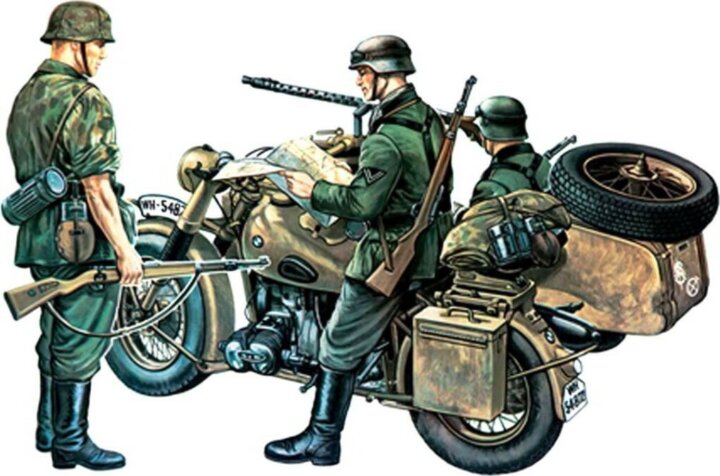 Italeri BMW R75 oldalkocsis motor műanyag modell (1:35)