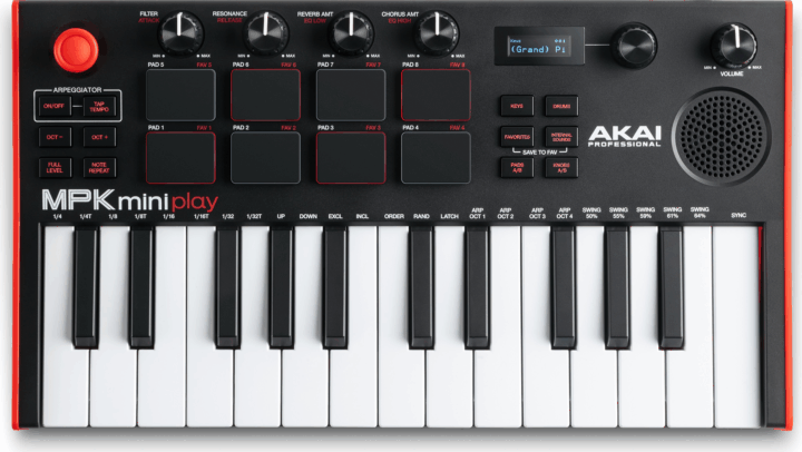 Akai MPK Mini Play MK3 USB MIDI Controller - Fekete/Piros