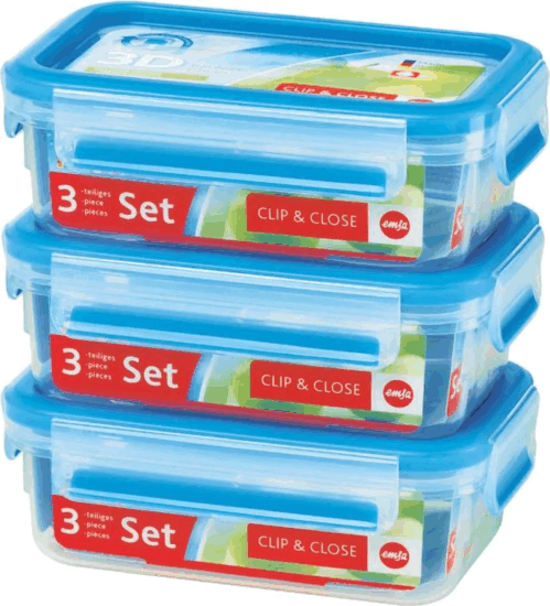 Emsa Food Clip&Close Műanyag ételtároló 0,55L (3db)