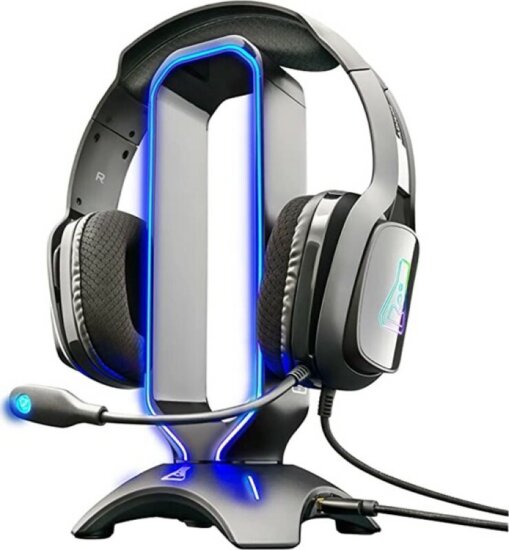 The G-Lab K Stand Radon RGB USB Fejhallgató állvány - Fekete The G-Lab K Stand Radon RGB USB Fejhallgató állvány - Fekete