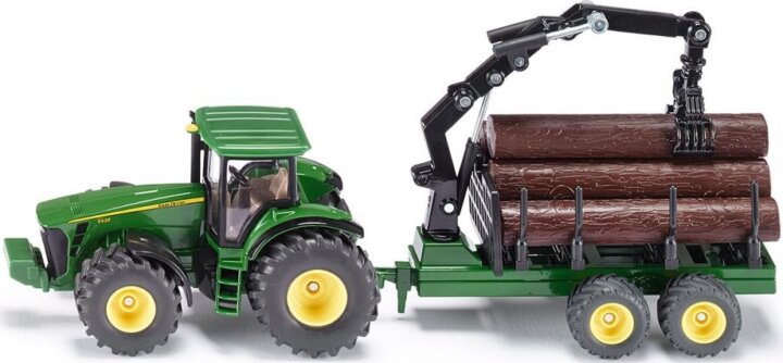 Siku Traktor erdészeti utánfutóval 1:50 - Zöld