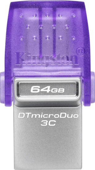 Kingston 64GB DataTraveler microDuo 3C USB 3.2 Pendrive - Lila/Ezüst