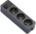 Famatel 2523-N 250V Elosztó 3 aljzatos - Fekete