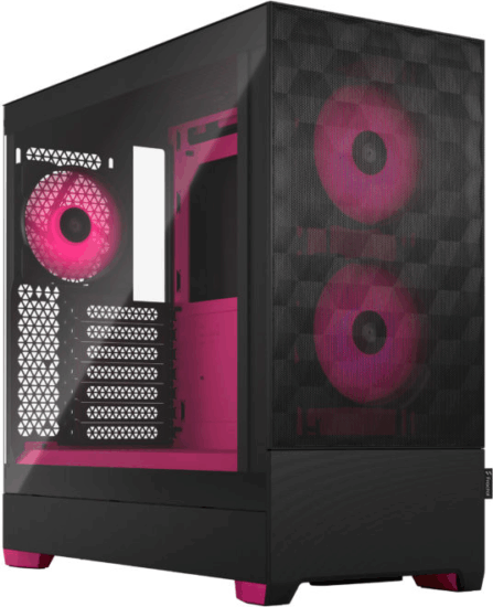 Fractal Design Pop Air RGB Magenta Core TG Clear Tint Számítógépház - Fekete/Magenta
