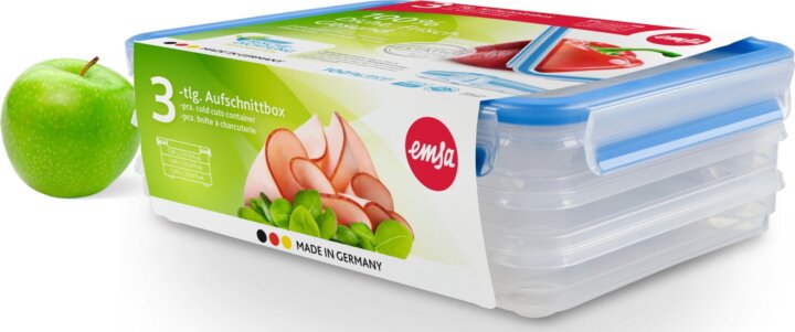 Emsa Clip& Close Műanyag ételtároló készlet 1L (3 db) Emsa Clip& Close Műanyag ételtároló készlet 1L (3 db)