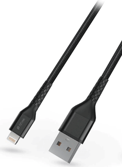 Devia Gracious Series USB-A apa 2.0 - Lightning apa iPhone töltőkábel - Fekete (2m)