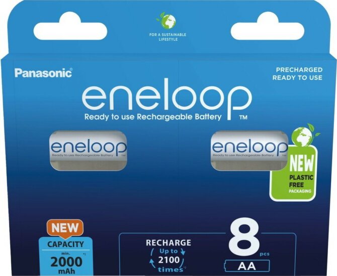 Panasonic BK-3MCDE/8BE Eneloop AA 2000mAh Ceruzaelem (8db/csomag)