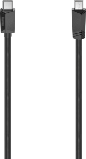 Hama 200643 USB-C apa - Mini USB 2.0 apa Adat és töltőkábel - Fekete (0.75m)