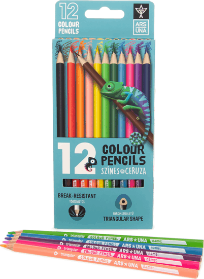 Ars Una háromszögletű színes ceruza készlet (12 db / csomag)