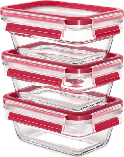 Emsa Clip & Close Üveg ételtároló doboz készlet 0,45L (3 db) Emsa Clip & Close Üveg ételtároló doboz készlet 0,45L (3 db)