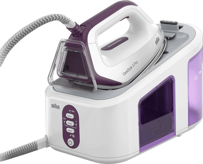 Braun IS3155VI CareStyle 3 Pro Gőzállomás 2L 6.5 bar - Fehér/Lila Braun IS3155VI CareStyle 3 Pro Gőzállomás 2L 6.5 bar - Fehér/Lila