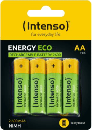 Intenso Energy Eco NiMH 2600mAh AA Újratölthető Elem (4db/csomag)