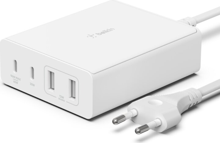 Belkin WCH010VFWH Hálózati 2xUSB-A / 2xUSB-C töltő - Fehér (108W)