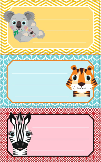 Herlitz Cute Animals 9db-os iskolai füzetcímke