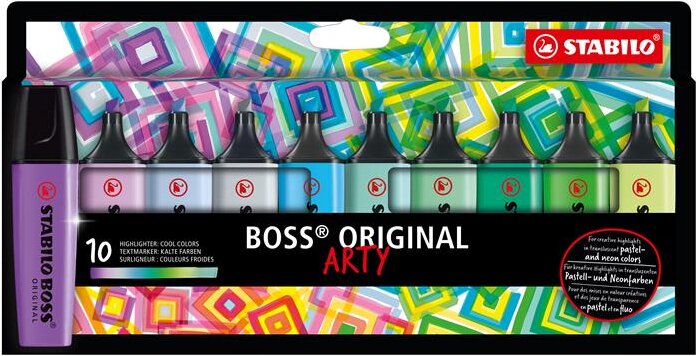 Stabilo Boss original Arty 2-5mm Szövegkiemelő - Vegyes színek (10 db / csomag)