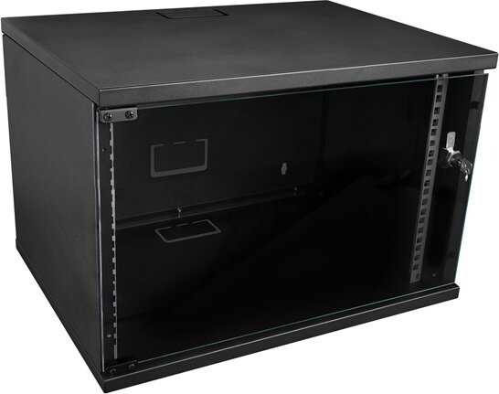 S-Link 19" Fali rack szekrény 7U 530x400mm - Fekete