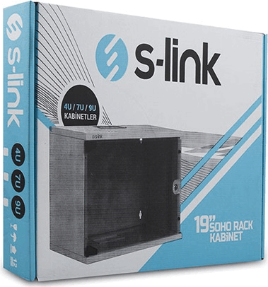 S-Link 19" Fali rack szekrény 4U 530x400mm - Fekete