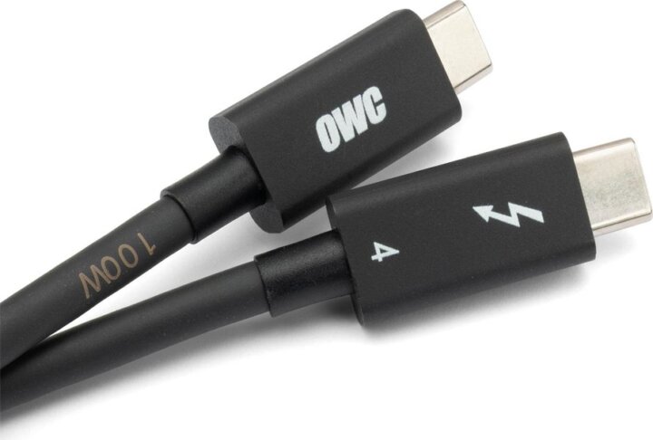 OWC Thunderbolt 4 USB-C apa - USB-C apa 4.0 Adat- és töltőkábel - Fekete (2m)