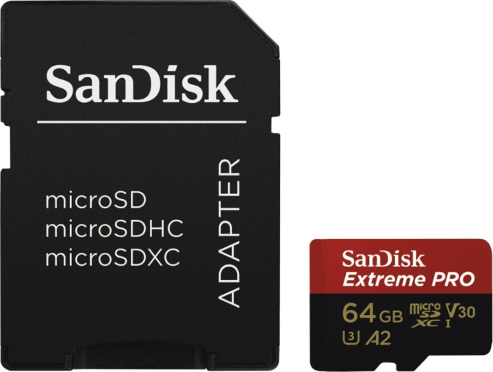 Sandisk 64GB Extreme Pro microSDXC UHS-I CL10 A2 memóriakártya + Adapter Sandisk 64GB Extreme Pro microSDXC UHS-I CL10 A2 memóriakártya + Adapter