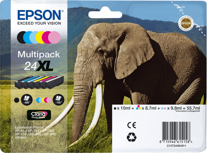 Epson 24XL T2438 Eredeti Tintapatron Multipack Epson 24XL T2438 Eredeti Tintapatron Multipack