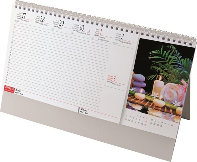 Realsystem Meditáció 320 x 155mm 2023 Asztali naptár - Mintás