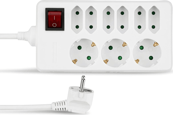 REV 00250101 250V Elosztó 9 aljzatos 1.4m - Fehér REV 00250101 250V Elosztó 9 aljzatos 1.4m - Fehér