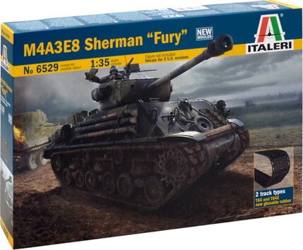 Italeri M4A3E8 Sherman Fury harckocsi műanyag modell (1:35)