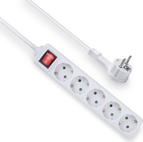 ACT AC2455 230V Elosztó 5 aljzatos 1.5m - Fehér