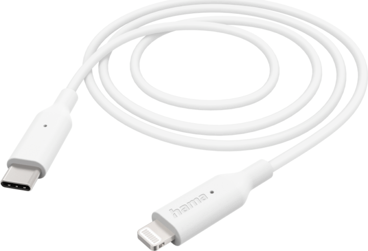 Hama 201598 Lightning apa - USB-C apa 3.0 Adat és töltő kábel - Fehér (1m)