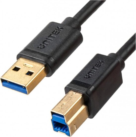 Unitek C14095BK USB-A apa - USB-B apa 3.0 Nyomtató kábel - Fekete (2m)