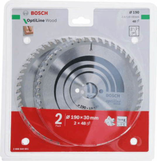 Bosch 2608644651 Körfűrészlap készlet - 190mm (2 db/csomag)