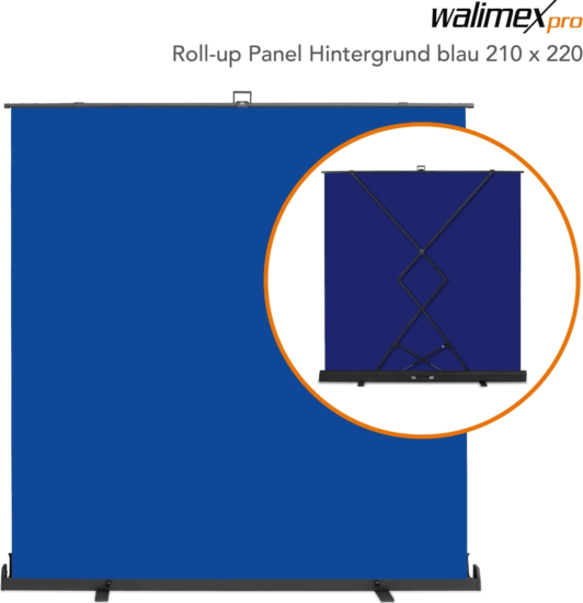 Walimex pro Roll-up 210x220cm Fotós háttér - Kék