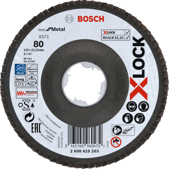 Bosch X-LOCK X571 K80 Best for Metal Szögletes vágókorong - 125mm Bosch X-LOCK X571 K80 Best for Metal Szögletes vágókorong - 125mm