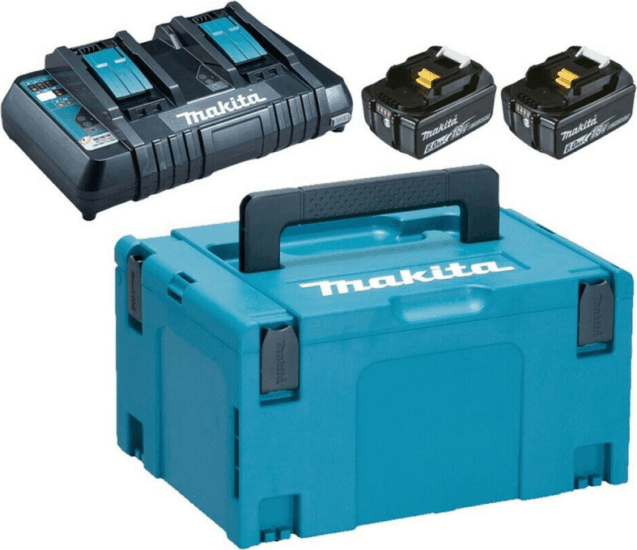 Makita Energy Kit 198077-8 2x BL1860B 18V Akkumulátor 6000mAh + DC18RD töltő Makita Energy Kit 198077-8 2x BL1860B 18V Akkumulátor 6000mAh + DC18RD töltő