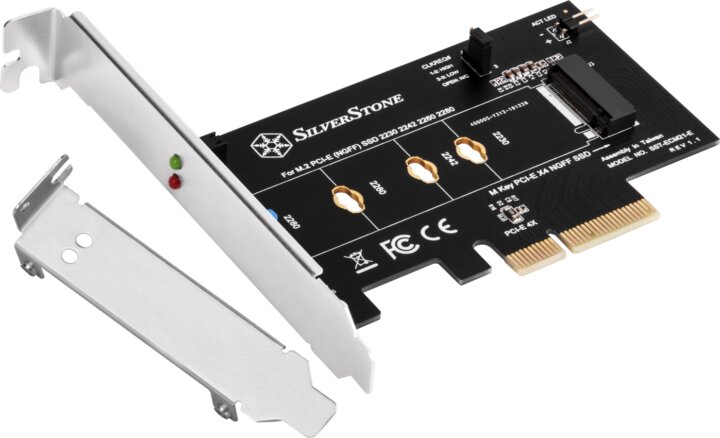 SilverStone ECM21-E M.2 PCIe/NVMe port bővítő PCIe kártya SilverStone ECM21-E M.2 PCIe/NVMe port bővítő PCIe kártya