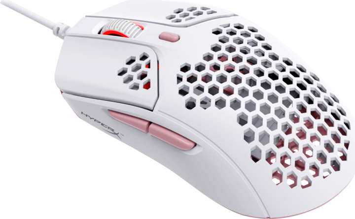 HP HyperX Pulsefire Vezetékes Gaming Egér - Fehér/Rózsaszín