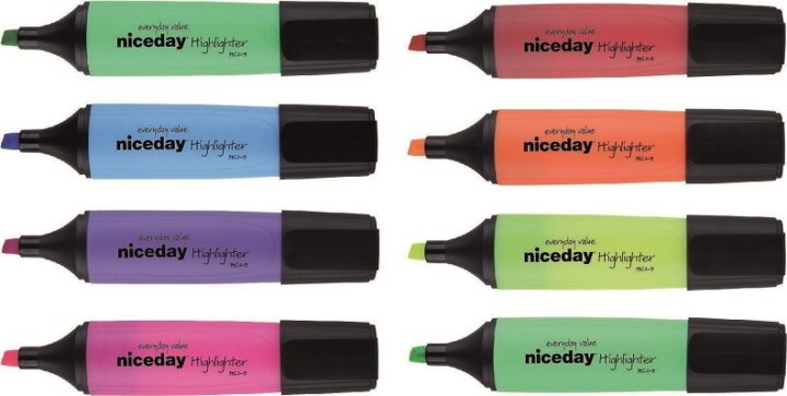 Niceday 1-5mm Szövegkiemelő készlet - Vegyes színek (8 db / csomag)
