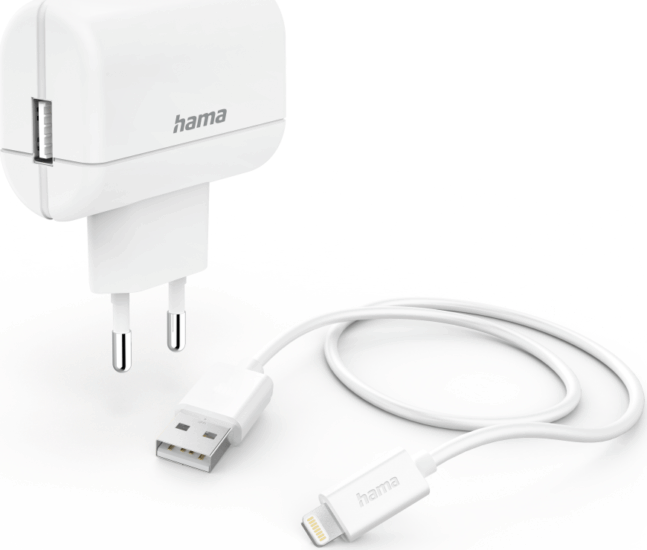 Hama 201619 USB-A Hálózati töltő + töltőkábel - Fehér (12W)