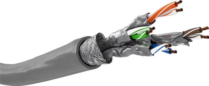 Goobay S/FTP CAT6a Installációs kábel 50m - Szürke Goobay S/FTP CAT6a Installációs kábel 50m - Szürke