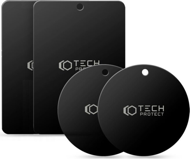Tech-Protect Fém ellenlapka mágneses autós tartóhoz - Fekete (4db/csomag)