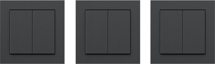 Senic Friends of Hue Smart vezeték nélküli kettős Okos fali villanykapcsoló - Matt fekete (3db)